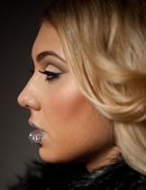 Model, wearing Ardell Fashion <br>Lashes #110