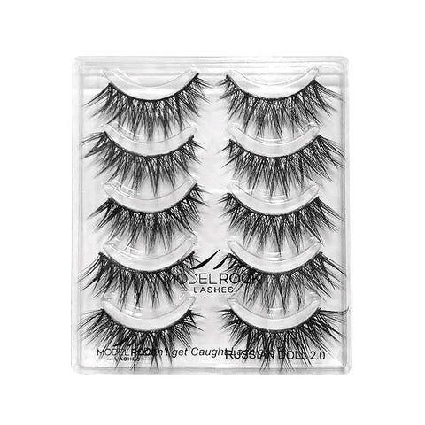 ModelRock Russian Doll 2.0 - Double Layered Lashes - 5 Pairs Lash Multi Pack