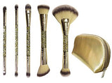Miss Adoro Cupcake Gold Glitter 6 Piece Makeup Brush Set