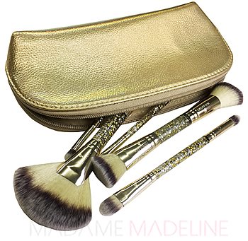 Miss Adoro Cupcake Gold Glitter 6 Piece Makeup Brush Set