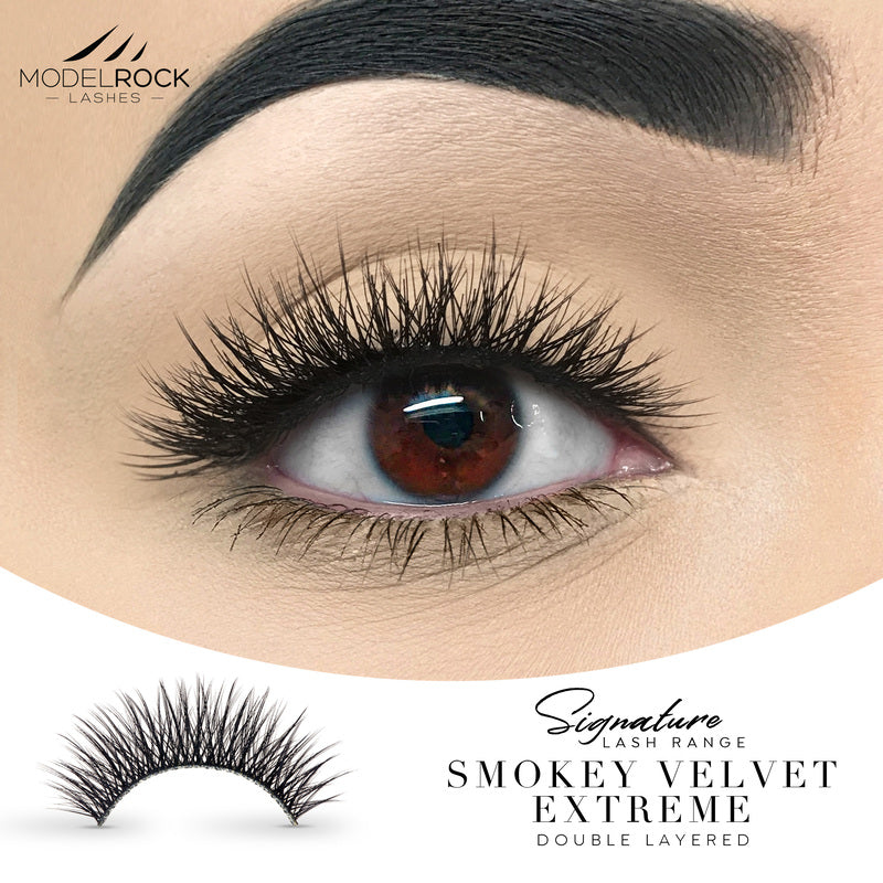 ModelRock Signature Range Lashes - Smokey Velvet 'EXTREME' - Double Layered Lashes