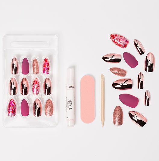 Ardell Nail Addict Premium Artificial Nail Set - Chrome Pink Foil