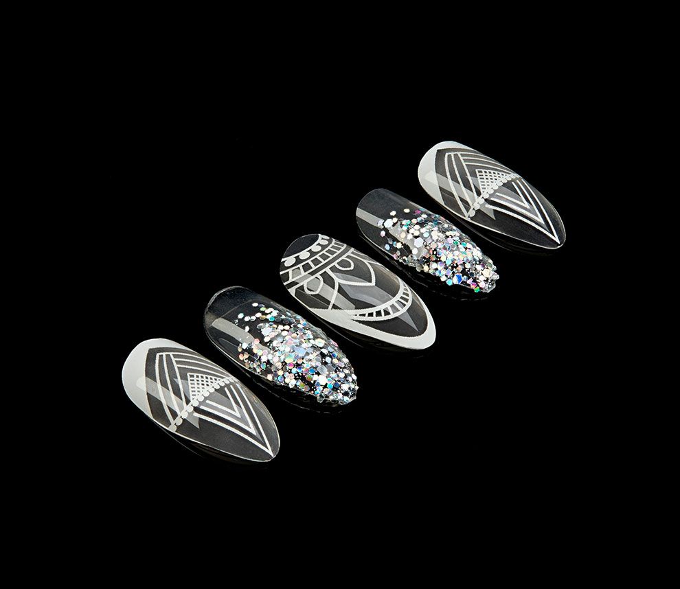 Ardell Nail Addict Premium Artificial Nail Set - Glass Deco