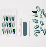 Ardell Nail Addict Premium Artificial Nail Set - Green Glitter Chrome