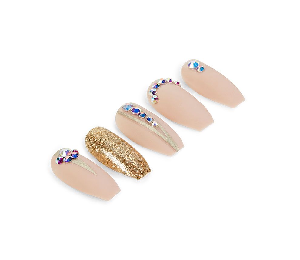 Ardell Nail Addict Premium Artificial Nail Set - Nude Jeweled