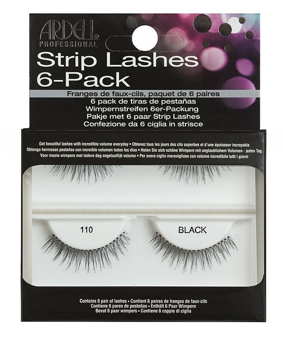 Ardell Professional Strip Lashes Fashion Lashes #110 BLACK 6 Pack Refills