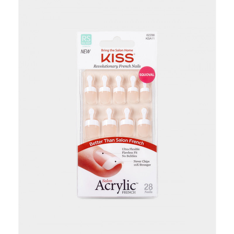 KISS Salon Acrylic French 28 Nails (KSA11)