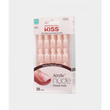KISS Salon Acrylic Nude French 28 Nails Real Short - Breathtaking (KAN01)